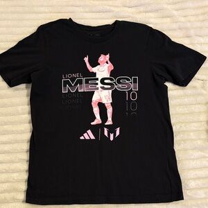 adidas Black and Pink Lionel Messi Graphic Tee